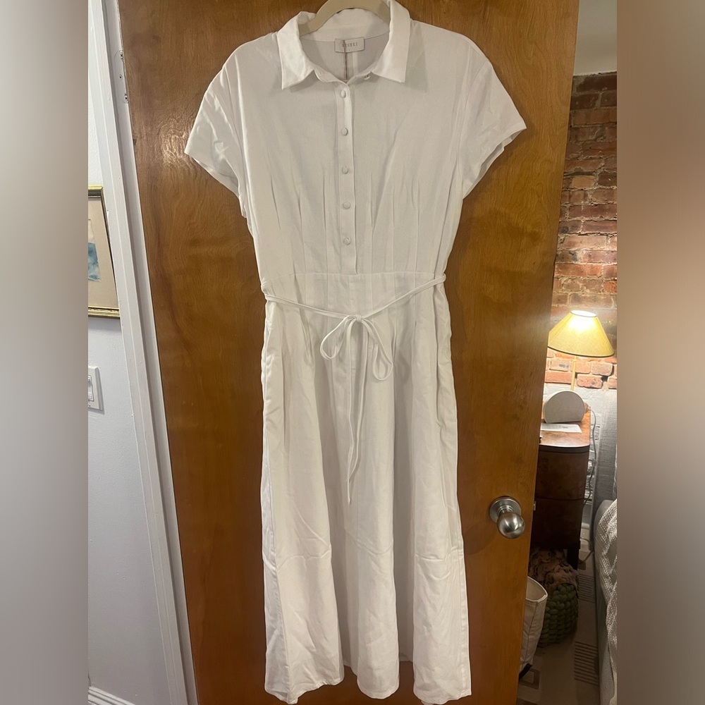 Meshki Linen White Dress